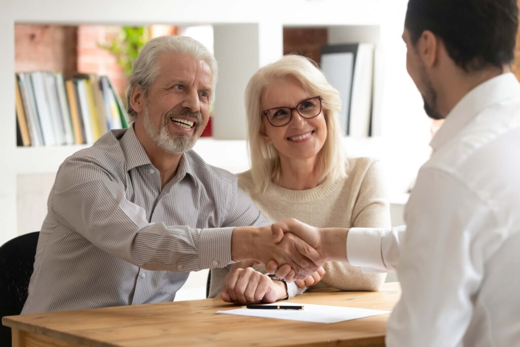 Lawyers, and satisfied clients Lawyers, and satisfied senior clients